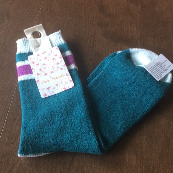 Free People Peacock Combo Cozy Socks - NWT - Picture 3 of 8